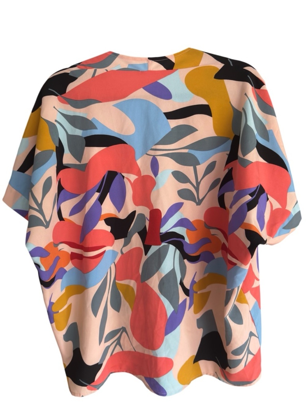 Jodifl Abstract Print Blouse Medium Colorful V Neck Flowy Resort Top - Picture 4 of 6